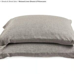 Room & Board Relaxed Linen King Pillowcase Pair in Grey Chambray (2 total)